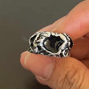 NWOT Free People Silver Ring with Black Stone